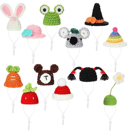 lencyotool -Meerschweinchen-Mütze, gestrickte Hamstermütze mit verstellbarem Riemen | -Partyhüte für Hamster, buntes Kostümzubehör, Meerschweinchen-Kostüme für Igel, Chinchilla