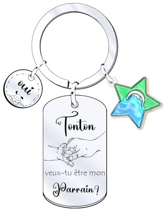 MNBVBV Porte Clé Parrain Cadeau Parrain Demande porte cle veux tu etre mon parrain Porte Clef Personnalisé Homme Anniversaire Cadeau Fête Des Pères (3)