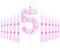 Pink Dog Paw 5th Birthday Candles, Birthday Number 5 Candles for Cake, Pink 5th Birthday Cake Decorations, Pink Cake Topper, Pink Dog Paw Theme for Boys Girls Pet Birthday Party Decorations Supplies