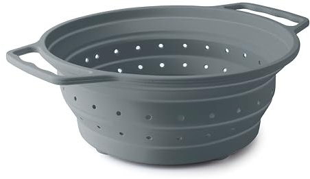 Lacor - 62884 - Escurridor Plegable, Colador de Cocina, Con asas, Ahorro de Espacio, Multifuncional, Apto para el Lavavajillas, Resistente y Ligero, Silicona, Libre de BPA, Ø20 cm