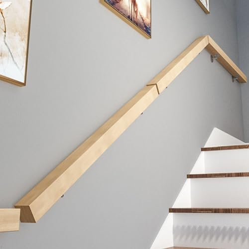 Handlauf Holz Innen Treppengeländer Handläufer Treppe Geländer Treppe mit Edelstahlhalter Wandhandlauf Rutschfest Massivholz Handläufe (100cm)