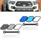 LONGHAO 2 pcs Auto Kühlergrill Einsatz Trim Zubehör Kühlergrill Badge Emblem Dekoration Auto-Aufkleber-Emblem für Kühlergrill 3 Farben Kühlergrill Badge Grillemblem,für Auto (Noir et bleu)