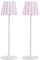 2 Stück LED Dimmbare Akku Tischlampe Kabellose, Wiederaufladbar Warme Lichtfarbe 3000K Tischleuchte Für Innen und Aussen mit USB-C, Aluminium, IP54 Wasserdichte, Schwarz (pink white)