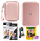 Canon Ivy 2 Mini imprimante photo (rose pâle) - Bluetooth, impression appareils iOS et Android, comprend 110 impressions d'autocollants Zink, barre lumineuse LED, étui de protection et câble USB