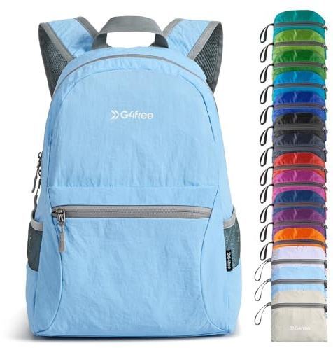G4Free Kleiner 20 l faltbarer ultraleichter wasserdichter Rucksack für Camping, Wandern, Radfahren, Herren und Damen