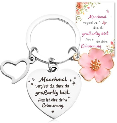 BOOMTOP Geschenk für Frauen Freundin Schlüsselanhänger Beste Freundin Freundinnen Geschenke Herz Geburtstag Weihnachten Silvester Geschenkideen für Kollegin Ehefrau Mama Schwester mit Karte Umschlag
