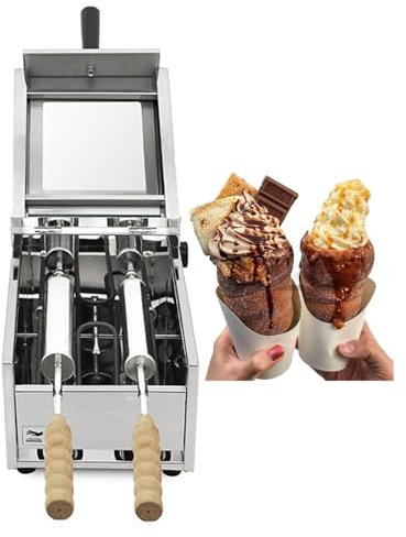 XNYXLPP Chimney Cake Oven With 2 Baking Rollers, 1500W Commercial Electric Toaster Machine Chimney Bread Roll Grill Maker For Restaurant Home