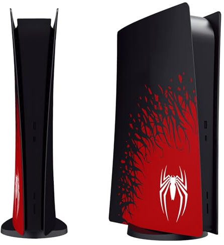 Frontalino per PS5 Piastre laterali PlayStation 5 Digital Edition Spider Console Custodia di Ricambio Accessorio Copertura Piastra Nera Antigraffio Protezione Della Pelle