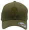 Café Viereck ® Unisex Cap Wooly Combed – Gestickt mit olivgrünem Punisher Zeichen – Olivgrüne Cap für Männer und Frauen - Größe S/M (54-58 cm)