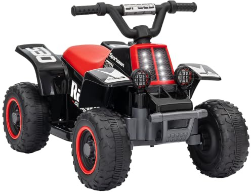 AIYAPLAY 6V Electric Car for Kids Battery Powered Ages 18-36 Months Black | Kids ATV, Quad Bike, Forward Backward, LED Headlights
