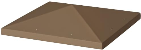 Outsunny Tetto di Ricambio per Gazebo 3x3 m da Giardino Marrone | Telo Gazebo, Resistente all'Acqua, Tessuto Oxford 600D 370g/㎡, Anti-UV 30+, 8 Fori di Drenaggio