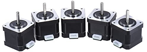 Nema 17 Schrittmotor, 42 * 42 * 38mm, 10 Stück mit 5 x10 pcs Nema 17 Stepper Stepping Motor Drive Control 2 Phase 1.8 Degree 0.9A 0.4N.M 3D Drucker / CNC Zubehör Ersatz (5PCS)