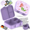 BEARFOOT Bento Box COMPACT | BPA-freie Kinder Brotdose für Schule & Kindergarten | Auslaufsichere Lunchbox für Mädchen & Jungen | Praktisch, leicht & kompakt (Meerjungfrau-lila, 1.000ml)