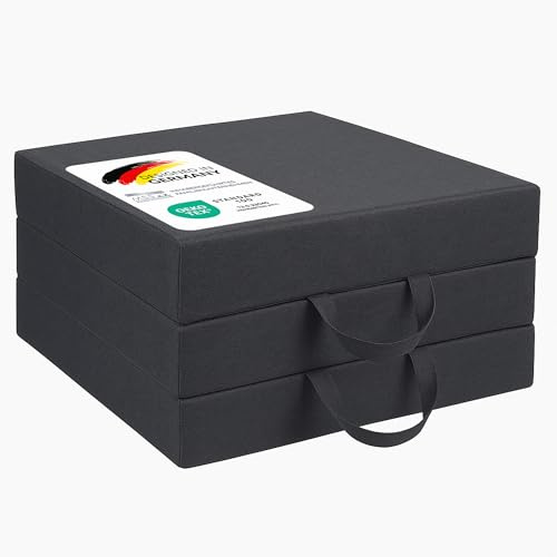 MSS e.K. Klappmatratze NEO 75x195x15 cm – Faltbare Gästematratze, Komfortables Reisebett, praktische Notlösung, platzsparend und leicht zu verstauen
