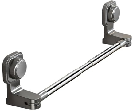 Toallero de Pared retráctil de 30 a 60 cm sin taladrar, Ajustable a 180°, de Acero Inoxidable, con Ventosa para baño y Aseo