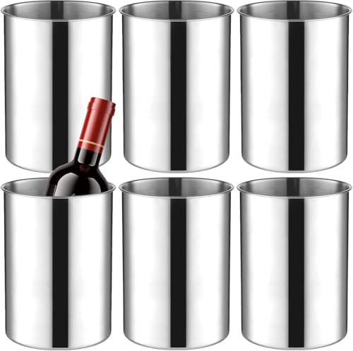 6 Pack Stainless Steel Ice Bucket, Thickened Wine Chiller Bucket for Beer, 750 ML Champagne Cooler, Metal Ice Pails for Parties, Backyard BBQs & Bars