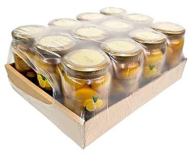 Harvessa Eingelegte Salzzitronen aus Tunesien – 12er Pack (12 x 350g Glas) – Ganze Zitronen in Salzlake, ideal für Tajine, Fisch Risotto, Couscous & orientalische Gerichte - Vegan & Glutenfrei