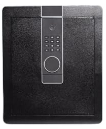 NIKCORP - Tresor für Zuhause 45x38x32, Möbeltresor aus Stahl mit Gepolstertem Innenraum aus PU-Leder, Geldverstecke, Schwarz, Biometrischem Fingerabdruck