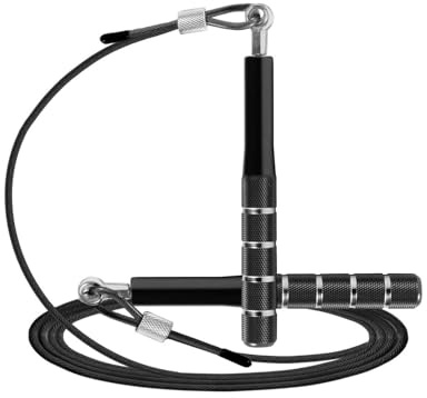 CULEB Cuerda saltar, cuerda de saltar de velocidad para ejercicio de fitness, cuerda de saltar ajustable para adultos para Crosstraining, Fitness, hombres, mujeres