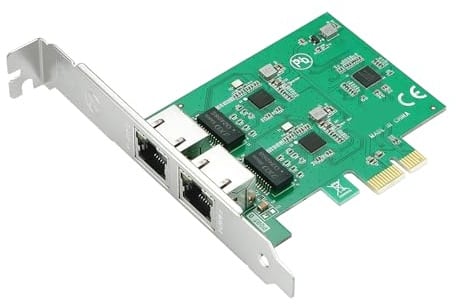 FGDTREE Adattatore da PCIE a 2 porte Gigabit Ethernet con chip RTL8111 per PC workstation e sistemi NAS Scheda di rete Gigabit a doppia porta