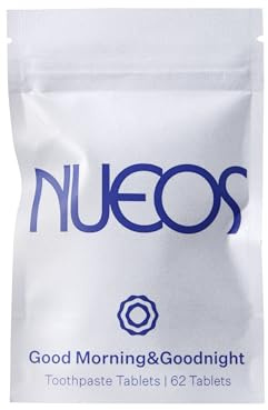 NUEOS Toothpaste Tablets with HAp and Fluoride, Enamel Strengthening and Whitening, 62 Tablets