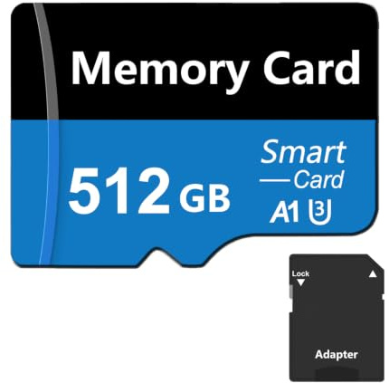 Scheda SD 512GB Alta Velocità Scheda di Memoria Impermeabile TF Card Mini Memory Card con Smartphone/Fotocamera/Tablet/Drone/Smart TV