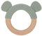 LÄSSIG Baby Greifling Beißring Beißhilfe Holz Silikon schadstoffgeprüft Spielen Anfassen Motorik Zahnen/ Teether Ring, Little Chums Cat, grau