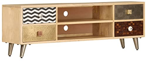 vidaXL Mangoholz Massiv TV Schrank Board Fernsehtisch Lowboard Fernsehschrank