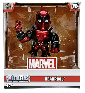 Jada MARVEL 4 Inch DEADPOOL Die cast figure to gift or collect suitable for Deadpool fan kidults from age 14 years and over, Red