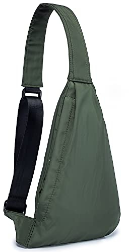 CLAPE Wasserdichte Umhängetasche Schultertasche Klein Anti-Diebstahl Sling Crossbody Bag Herrentasche Leicht Brusttasche für Männer Frauen, Grün
