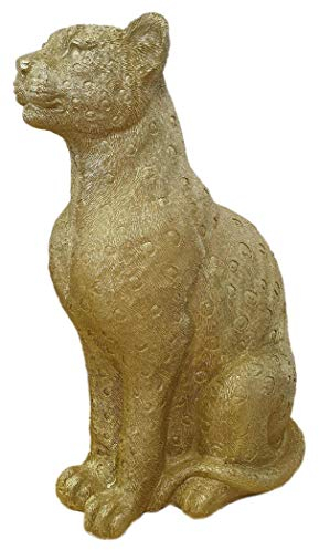 matrasa Goldener Leopard - Goldene Katze 18x12x28cm - Gold Deko Dekofigur Cat