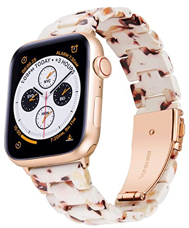 BINLUN Bracelet Compatible avec Apple Watch 38mm 40mm 41mm 42mm 44mm 45mm 46mm 49mm pour Femme Résine Band Compatible avec iWatch Séries 10 9 8 7 6 5 4 3 2 1 SE SE2 Ultra en Léger Stylé