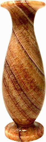 Vase Tulpe aus Onyx Marmor, 20 cm, rötlich Handarbeit Halbedelstein Naturstein Dekovase Blumenvase Aragonit