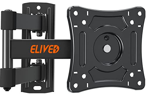 ELIVED TV Wall Bracket Tilt Swivel for Most 14-30 Inch TVs up to 15KG, Max VESA 100x100mm, Full Motion TV Bracket with Articulating Arm, Monitor Wall Mount for LED, LCD, OLED Flat/Curved Screens