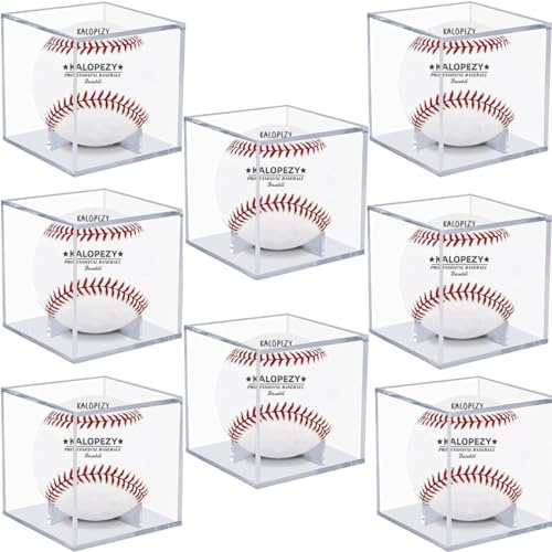 Baseball-Vitrinen, UV-geschützte Acryl-Boxen für Displays, transparente Vitrine, Baseball-Würfel, Erinnerungsstücke, Schaukasten, Autogramm, Ballschutz, 8 Stück