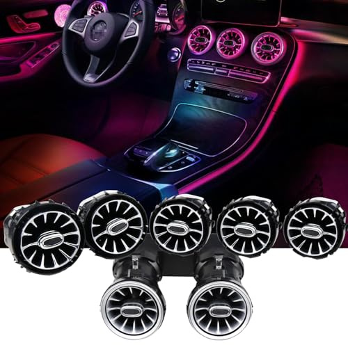 7-teiliges LED-Turbinen-Lüftungs-Ambiente-Licht-Set, Ersatz für 3 oder 64 Farben, für Benz C GLC-Klasse W205 X253 2019 2020 2021