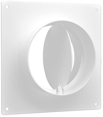 H&C VENT Wandflansch für Klima & Lüftungssystem (Ø 125mm, Mit Ventil, Wand) - Wand Flansch, Rohrverbinder & Wandanschluss - 125 mm Schlauch Adapter für Abluftschlauch, Lüftungsschlauch, Klimaanlage