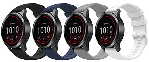 MoKo 4 Pack Correas de Reloj Compatible con Garmin Vivoactive 4/Forerunner 255/255 Music/745/Venu 2/First Avenger/Darth Vader, 22mm Pulsera de Repuesto de Silicona Suave, Multicolor A