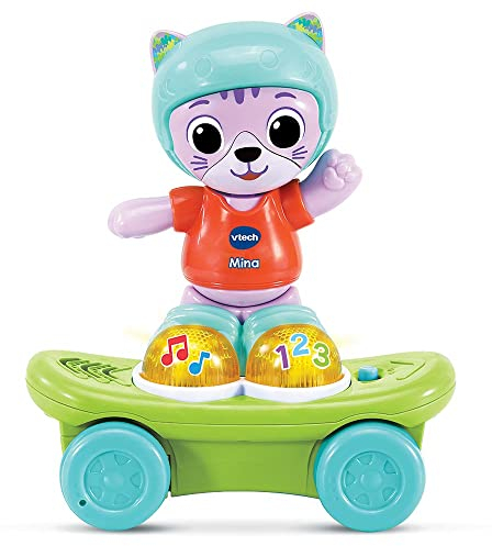 VTech – Mina, Mon Chat Rouli’golo, Chat Interactif, Jouet Éveil Bébé – 12/36 Mois – Version FR