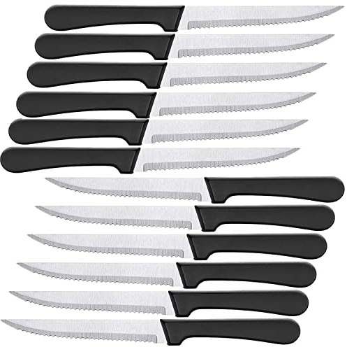 Cuchillos carne sierra de mesa Set 12 uds acero inoxidable 22 cms cuchillos carne mesa cuchillos sierra cuchillo carne sierra cuchillos chuleteros