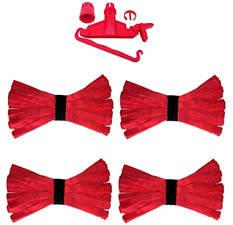 Kit 4 fregonas rojas americanas de microfibra y 1 pinza roja