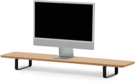Oakywood - Monitorständer 2 Monitore - Schreibtisch Bildschirmerhöhung aus Holz - Handgefertigt in der EU - 220 lb (100 kg) Tragfähigkeit - 41,3x9 (105x23 cm) - 100% Eichenfurnier