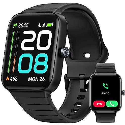 Parsonver Smartwatch Herren mit Telefonfunktion, 100+ Sportmodi Fitnessuhr Alexa Integriert, 1.8 Fitness-Tracker IP68 Wasserdicht, Pulsmesser Schlafmonitor, Armbanduhr für Android iOS, GOPO1