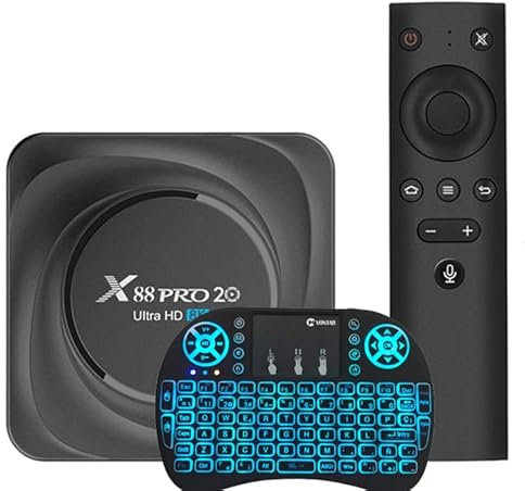 CHROX Android TV Box 11.0, X88 PRO 20 Android TV Box 8GB RAM 128GB ROM, Android Box with RK3566 CPU Wifi6 2.4/5.8G/Ethernet 100M /BT 5.0/ USB 3.0/3D/8K/H.265 HDR10+ Smart TV Box,4GB+32GB