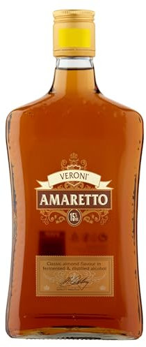 Veroni Amaretto, Almond Liqueur, Classic Cocktail Ingredient for Amaretto Sour & Marzipan Old Fashioned, Artisan Italian 15% Alcohol Drink, Vegan & Gluten Free Liquor for Home Bar, 50cl