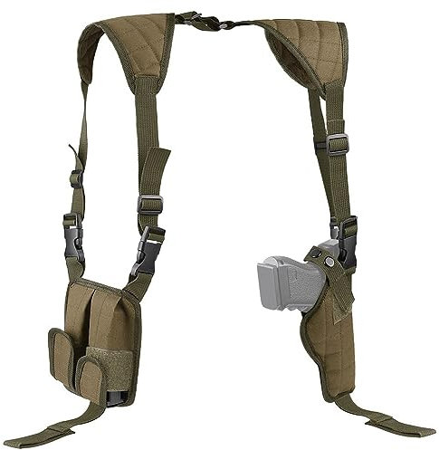Feyachi Schulterholster Pistolenholster Allgemeines vertikales Pistolenholster Einstellbar für die meisten Arten von Pistolen(Khaki)