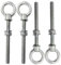 Bullone a occhiello lungo M6 x 80 mm con gambo lungo con dadi e rondella, in acciaio inox di grado marino (confezione da 4)