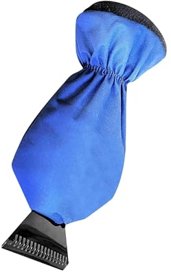 Taicols Eiskratzer Auto mit Handschuh, Gefüttertes lnnenfutter, Umschließender Gummizug, mit Eisbrecherkante, Professioneller Autoscheiben Eiskratzer, Schnee und Frost Entfernung Eiskratzer (Blau)