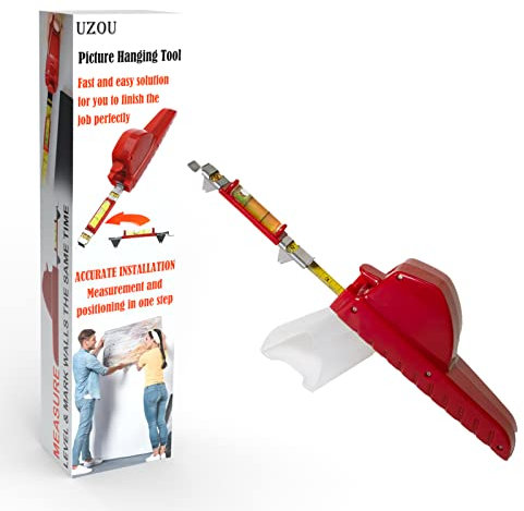 All-in-One Picture Hanging Tool, Picture Hanger, Picture Frame Level Ruler, Portable Picture Leveling and Hanging Tool, Perfect to Hang Pictures, Mirrors, TVs, and Shelves