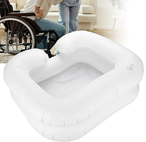 Aufblasbares PVC-Haarwaschbecken, tragbares Shampoo-Haarwaschbecken für schwangere Behinderte, großes tragbares aufblasbares Deluxe-Haarwaschbecken, Wohnhilfe zum Haarewaschen im Bett